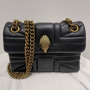 Kurt Geiger London Mini Kensington Leather Black Union Jack Bag Chain Strap